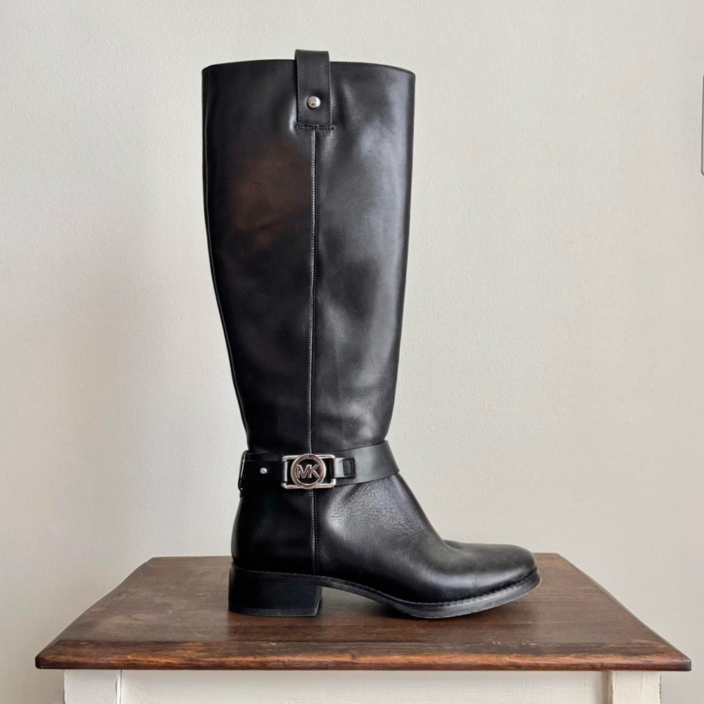 Black Michael Kors Harland Leather Boot 5.5